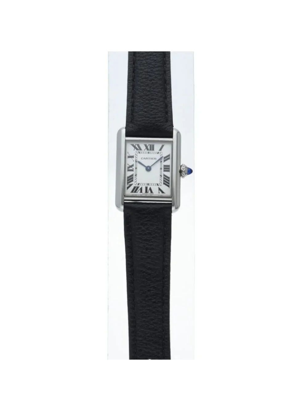 Cartier Tank Must SM Watch SS Leather Silver Polished